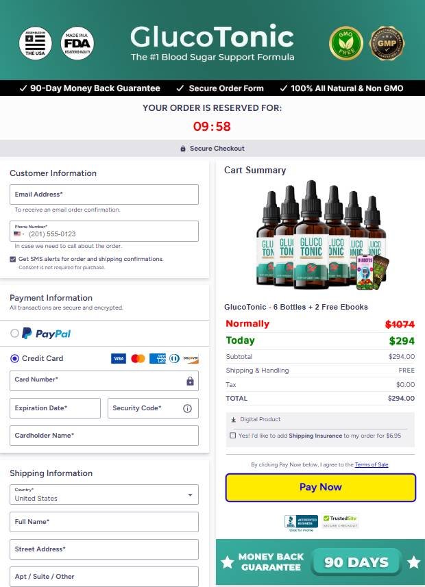 GlucoTonic secure payment